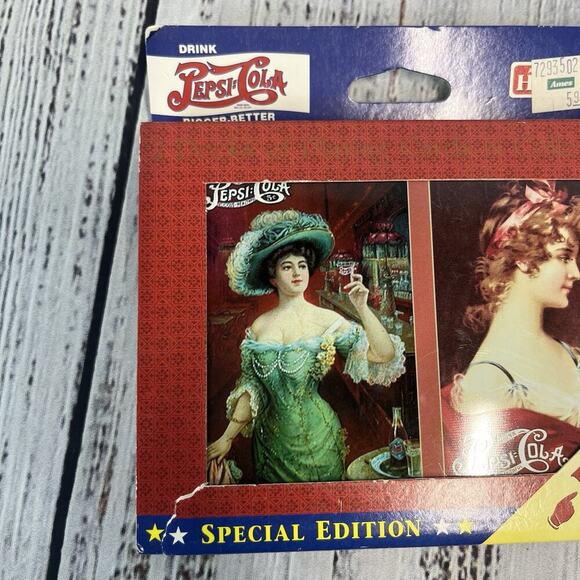 Vintage 1997 Pepsi Cola Hoyle Nostalgic Playing Cards 2 Decks w/ Collector Tin - Picture 3 of 9